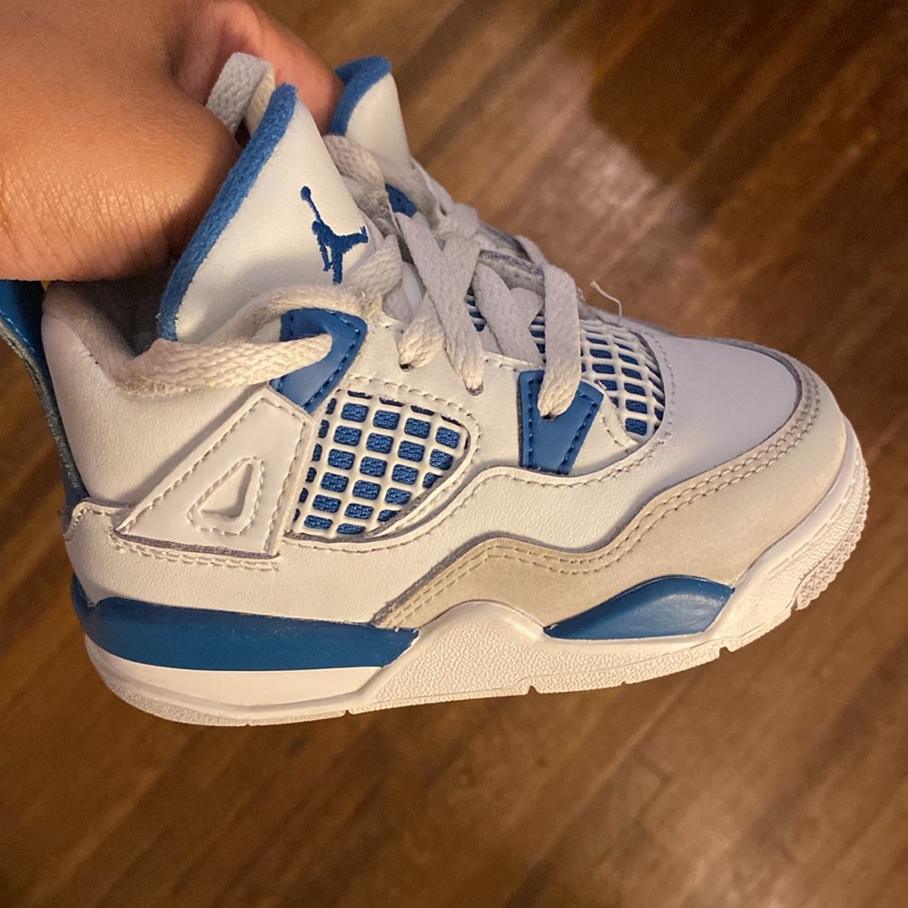 TD Boy Jordan 4 Military Blue 6c